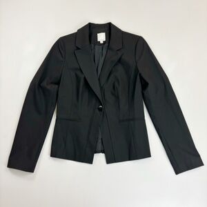 HALOGEN Tailored Career Blazer SZ 4 Nordstrom Single Button Lined  Black